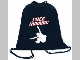 Free Running ľahké sťahovacie vrecko ( batôžtek / vak ) s čiernou šnúrkou, 100% bavlna 100 g/m2, rozmery cca. 37 x 41 cm